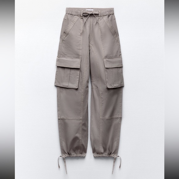 Zara Topstitch Cargo Pants - Picture 1 of 7